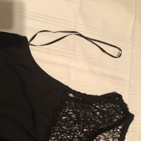 Addition Elle size 16 sexy black blouse, lacy embellishments, new or like new - Picture 3 of 4